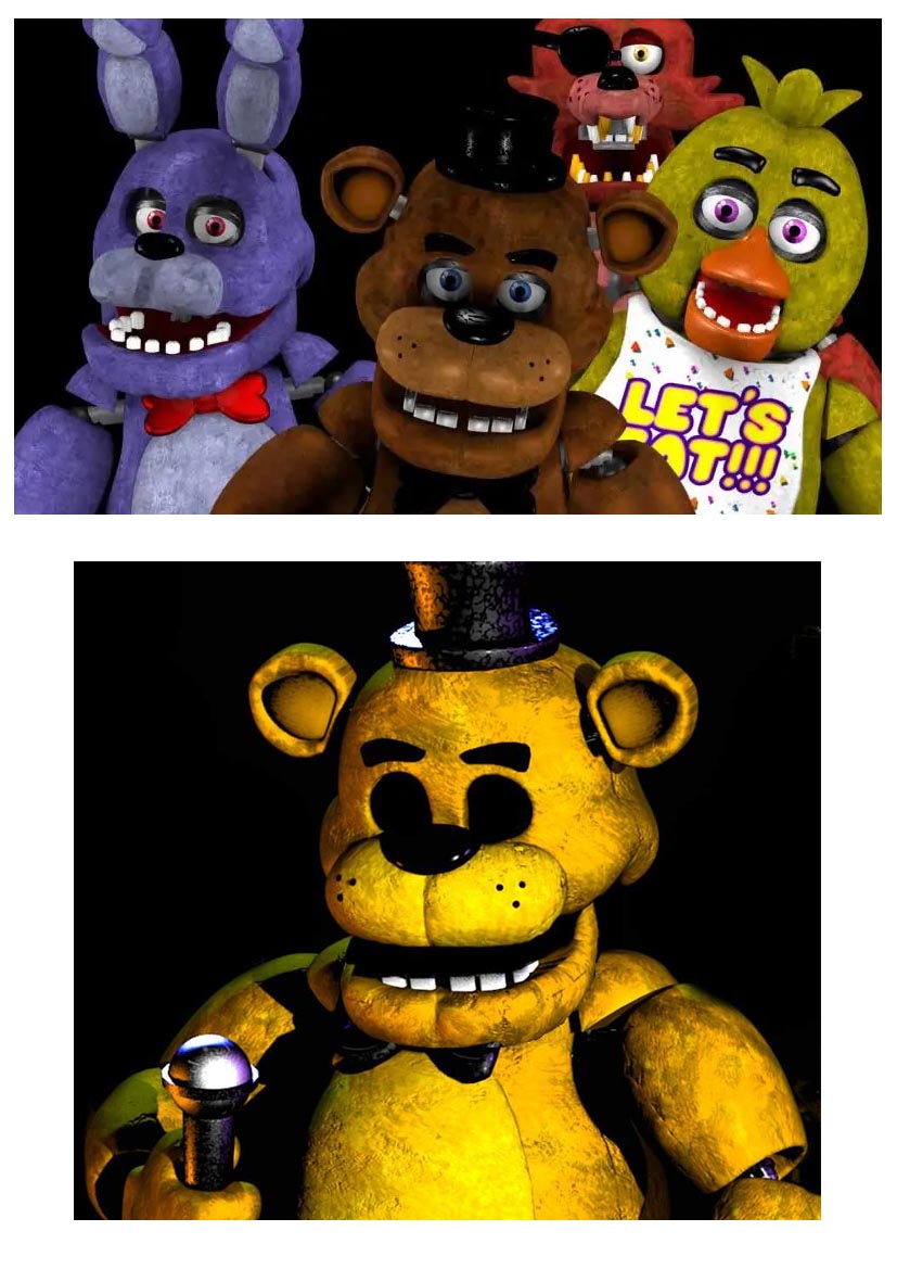 Golden Freddy, FNaF, nažehlovačka, 2 ks