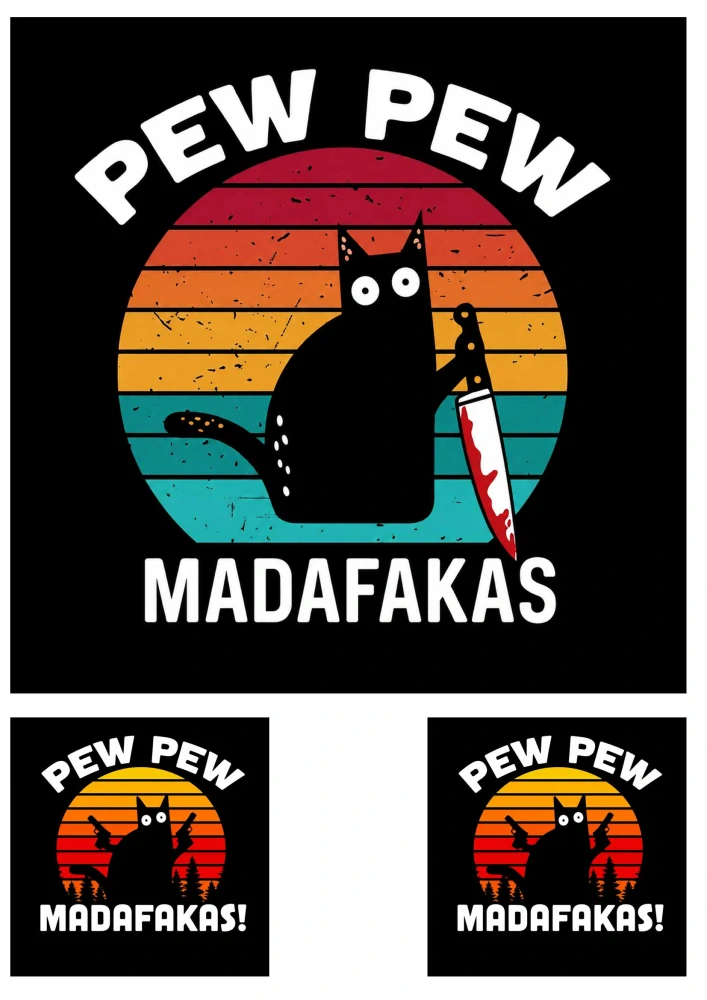 Pew Pew s nožem MADAFAKAS nažehlovačka 3 ks