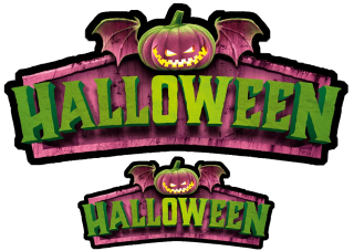 Halloween nažehlovačka nápis, 2 ks