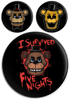 I Survived Five Nights, FNaF, nažehlovačka, 2 ks