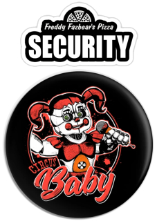 Baby Doll a Security, FNaF, nažehlovačka, 2 ks