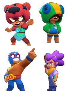 Brawl Stars, nažehlovačka, 4 ks