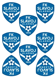 FK Slavoj Kladno logo nažehlovačka, 6 ks
